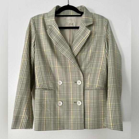 Urban Outfitters Women Light Green Oversized Double Breasted Blazer Size XS EUC - Picture 1 of 10